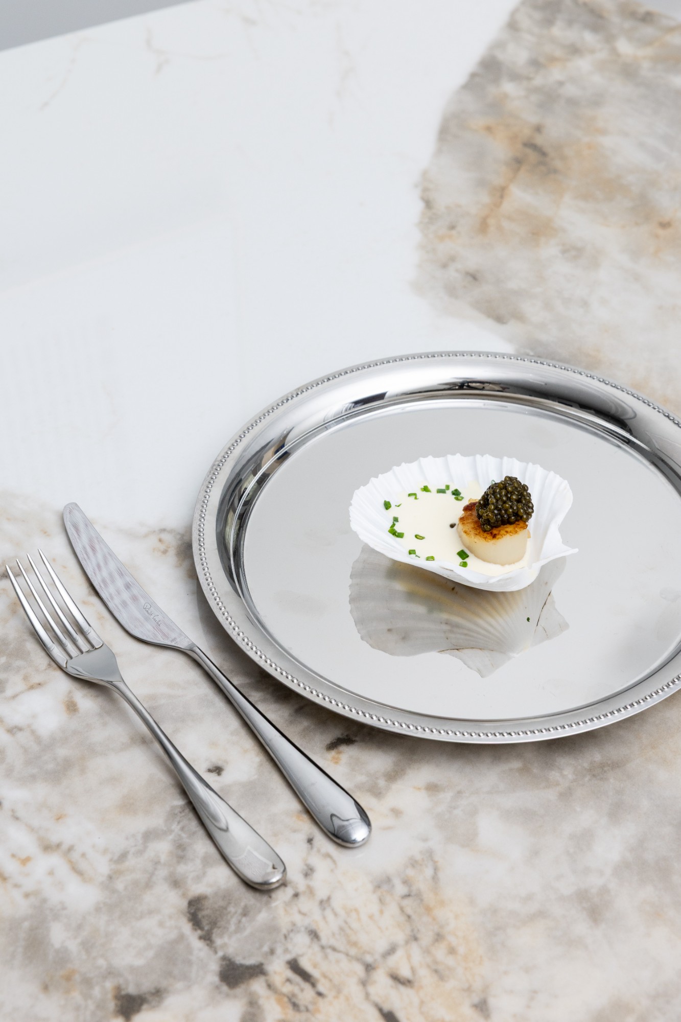 Eugénie Colleville — seared scallop with caviar