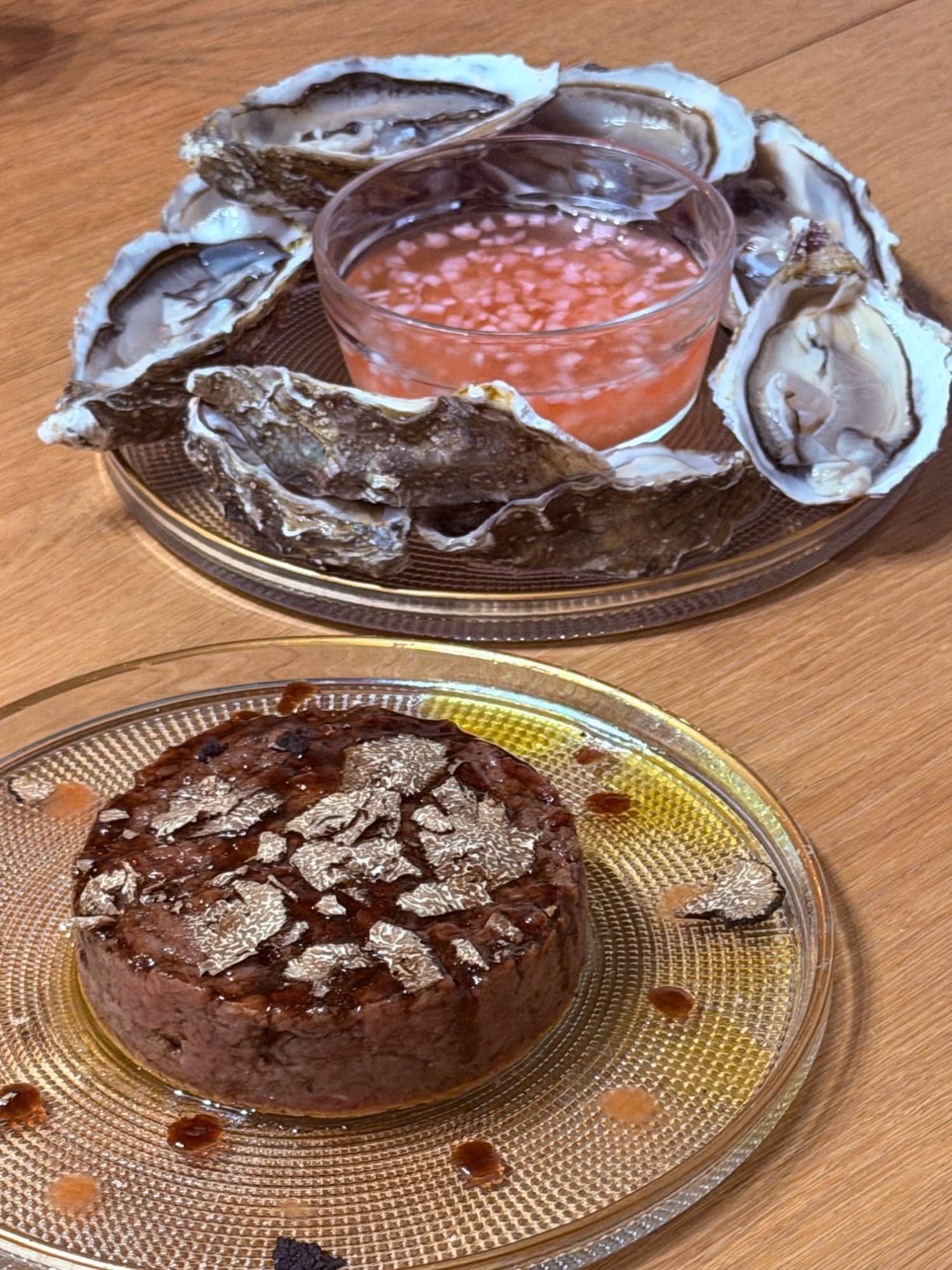 Oysters & truffled beef tartare — Apéritif
